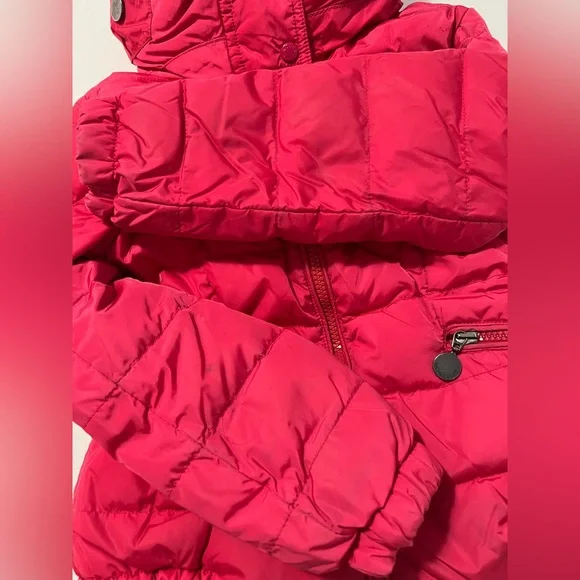 Moncler Girls Pink Puffer Logo Jacket - Picture 11 of 16